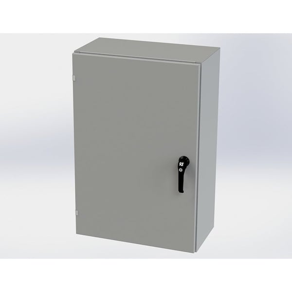 1/4 Turn Latch, 3 Point Latch with Padlock/Keylock Handle Electrical Enclosures, 36 in H, 12 in D
